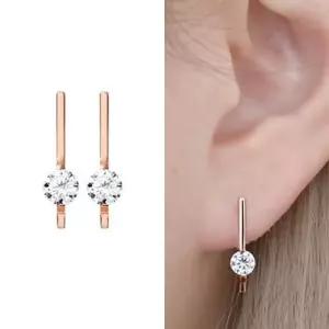 14K 아영 로즈골드 금침 큐빅 포인트 스틱 민자 선물