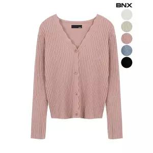 [BNX]골지 프릴 브이넥 가디건