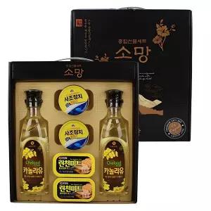 명절선물세트 해표소망종합6P(카놀라유2+오뚜기참치2+햄2) 설날선물 햄세트 참치세트, 1세트 선물세트 추석