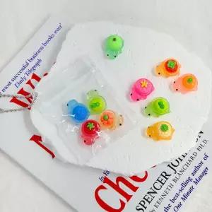 아트박스/굿즈하우스 지퍼백 키링 DIY 행운의 미니 과일 거북이 파츠 10개입