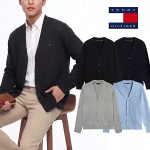 [타미힐피거]TOMMY 타미힐피거 코튼 브이넥 버튼단추 남성 가디건 4 COLOR