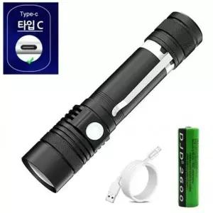 LED DJD518 C타입 줌 이X 층잔식 손전등 랜턴 후레쉬 라이트 NEW 손전...