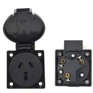 1pcs 블랙 10A 15A 호주 야외 산업 방수 소켓 뉴질랜드 AU 전원 전기 배선 콘센트 250V