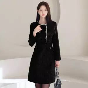 시크라인 (~XXL까지)블라켓 레이어드 자켓 트위드 원피스 하객룩 연말룩 모임룩 결혼식룩 오피스룩 데이트