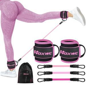 HOXWC 발목 저항밴드 커프 킥백 부티 힙 다리 여성 피트니스 근력훈련용