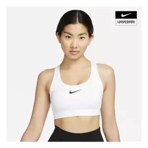 나이키 스우시 미디엄 서포트 여성 패드 스포츠 브라 DX6822-100 1196904