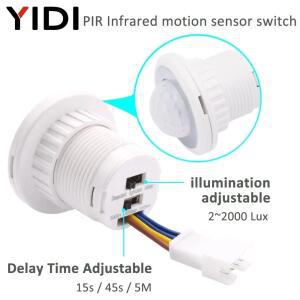 1pc IR 적외선 조정 가능 시간 지연 110V 220V AC 인체 유도 감지기 Pir 모션 센서 스위치 라이트 램프 자