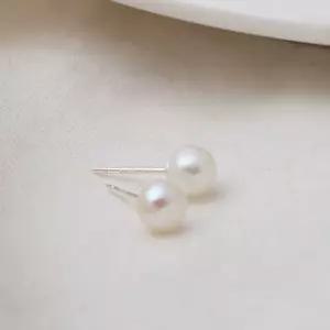 92.5 SILVER 천연 담수 진주 귀걸이 6mm