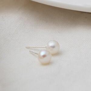 [메리그린] 925실버 담수 진주 귀걸이 6mm
