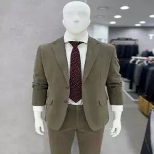 [트루젠]남자 카키 브라운 스웨이드 코튼 면혼방 캐주얼 정장 셋업 수트 세