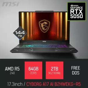 ⓒ MSI 사이보그 A17 AI B2HWEKG-R5 64GB 2TB/ 17인치 캐드 영상편집 포토샵 고성능 게이밍 노트북