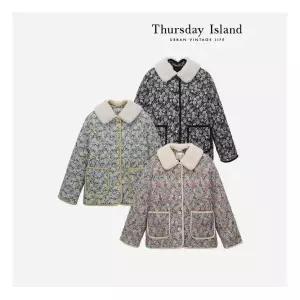 써스데이아일랜드 Thursday Island 덤블 카라 패턴 퀼팅 점퍼T238MJP301W