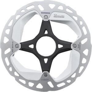 시마노 데어 XT RT-MT800-S 디스크 브레이크 로터(외부 잠금 링 포함) - 160mm, 센터 잠금, 실버/블랙
