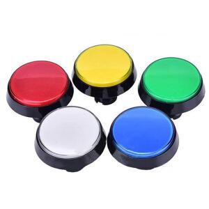 아케이드 버튼 5 색 LED 조명 스위치 램프 플레이어 45MM 푸시 큰 라운드 게임 60MM 비디오