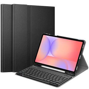 삼성 갤럭시 탭 S10 라이트 / S10 FE / S9 FE 5G 10.9 인치 / S9 11 인치 (S펜 홀더 포함)용 핀티 키보드 케이스, 슬림 스탠드 커버 탈착식 무선 블루투스 키보드, 블랙