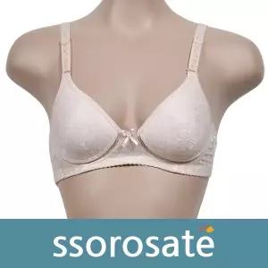 은은한 플라워패턴 노와이어 메쉬 A컵 인견브라0047wv