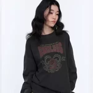 엔드리스 레이어드 피그먼트 롱슬리브 스모크블랙
