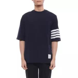 26FW 남성 사선 스트라이프 반팔티셔츠 (MJS168G 07862 415 26F)