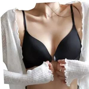 여성 앞후크 뽕브라 가슴 볼륨 백리스 여름 브래지어