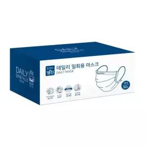 명진 부직포마스크 데일리 위생마스크(화이트50매) 50EA