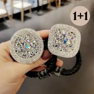 럭셔리 크리스탈 빅큐빅 헤어끈 2종세트 포인트 아이템 (52779337)