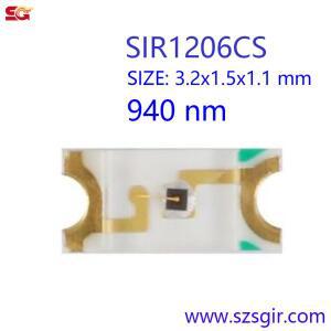 20개  940nm  1206 SMD 적외선 LED  SIR1206CS  발광 다이오드  IR