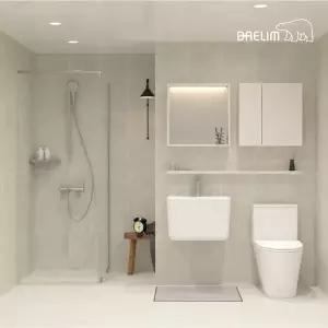 대림바스 르모듈 베이지 LED일체형 디자인거울장 거실욕실 리모델링