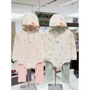 [압소바](본점)(26년F/W 임신출산백일돌축하선물)노어바디슈트+모자+바지 2벌세트 택1(AB2671BU06)핑크+...