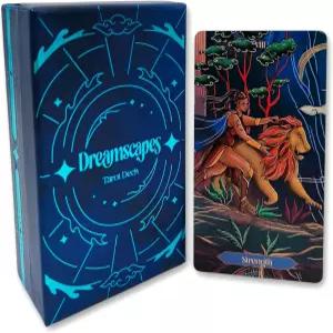 La Muci Dreamscapes 타로 카드 덱 세트 초보자를 가이드북 포함 독특한 아트워크 - 미니멀리스트 블루
