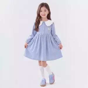 미피 여아용 코듀로이 러블리 셔링 원피스블루