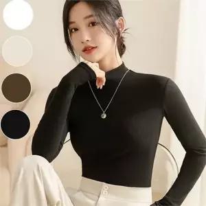 데일리 여성 기모 티셔츠 베이직 여성 반목 목폴라 레이어드 슬림핏