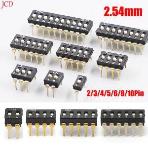 5-10PCS DIP 스위치 토글 2.54mm 2P/3P/4P/5P/6P/8P/10P 검정색 2.54MM SMD 금도금 핀