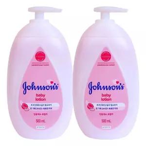 존슨즈 베이비 로션 핑크 500ml X 2개보습 아기 목욕용품 유아 바디 크림 순한