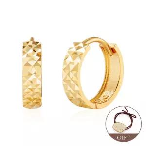 [비앤비골드] (9월베스트) 당일발송 14K 심플 컷팅 10.3mm 원터치 링 귀걸이 한쌍 PNE23661