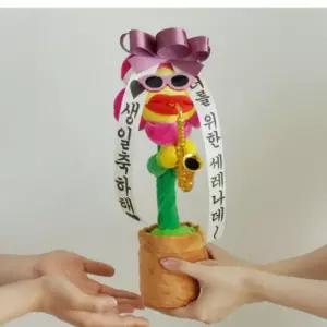 미니 개업축하 춤추는 특이한 화환 인형 선물 해바라기 신박한 노래하는웃긴