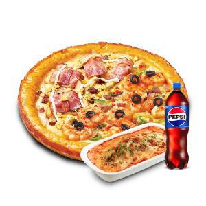 (미스터피자) 하프앤하프M+오븐스파게티+콜라1.25L