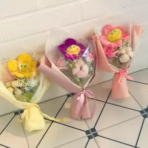 미니 꽃인형꽃다발 3color/학예회 졸업 조화 u-WDA3AB2 초등학교학예회꽃다발 들이좋아하는꽃