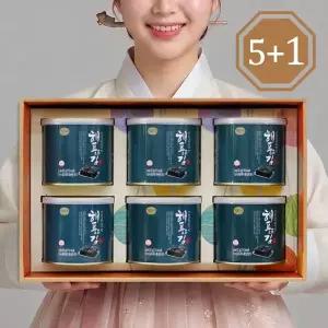 [바다소리][9월 22일 오전9시 주문건까지 명절전출고][5+1] 해품은김 선물세트(6캔) 원초80% 곱창돌김 ...