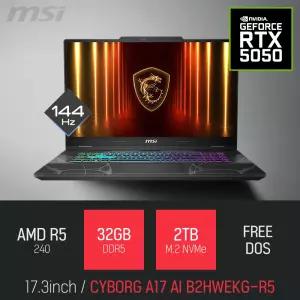 ⓒ MSI 사이보그 A17 AI B2HWEKG-R5 32GB 2TB/ 17인치 캐드 영상편집 포토샵 고성능 게이밍 노트북