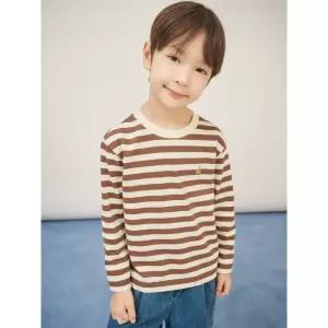 [BEANPOLE KIDS] [BEANPOLE KIDS] [BEANPOLE KIDS] [Essential] 스트라이프 긴소매 티셔츠  브라운 (BI5841UE2D) (BI5841UE2D) (BI5841UE2D)