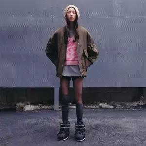 랩 [LAP] 오버핏 항공 점퍼 패딩 AQ4PDA63_DG