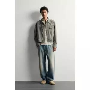 ZARA 탭 디테일 크롭 핏 재킷 - 워터 그린 2634/804/512