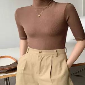 수앤서A 티셔츠 G125669_7부 골지 폴라 니트 생활