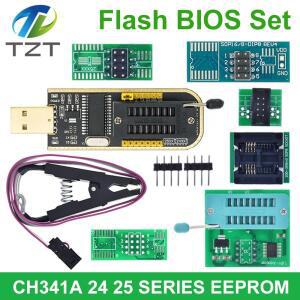 CH341A 24 25 시리즈 EEPROM 플래시 BIOS USB 프로그래머 모듈 + SOIC8 SOP8  클립 1.8V 어댑터 DIY 키트