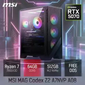 ⓒ MSI MAG Codex Z2 A7NVP A08 R7-7800X3D RTX 5070 게이밍 64GB 512GB / 고성능 편집용 브랜드 PC