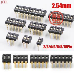 5-10PCS DIP 스위치 토글 2.54mm 2P/3P/4P/5P/6P/8P/10P 검정색 SMD 금도금 핀