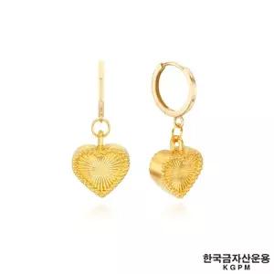 [14만6천원 SALE][한국금자산운용] 24K 컷팅하트 원터치 귀걸이