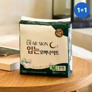 디어스킨 에어엠보 입는 오버나이트 중대형 4p X/ 숙면팬티, 입는 생리대 팬티형