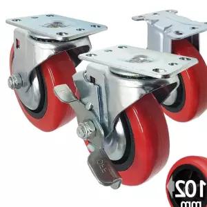 국산 우레탄 카트캐스터 대차바퀴 4호 102mm 운반기 카트바퀴 u-W5B3280 고정 회전
