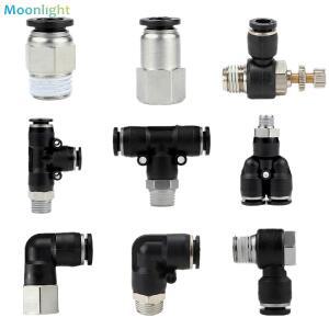 공압 공기 커넥터 피팅 PC/PCF/PB/PKB/PH/PL/PLF/PX/SL 4mm 6mm 8/10mm 나사 1/8 1/4 3/8 1/2 검정색 플라